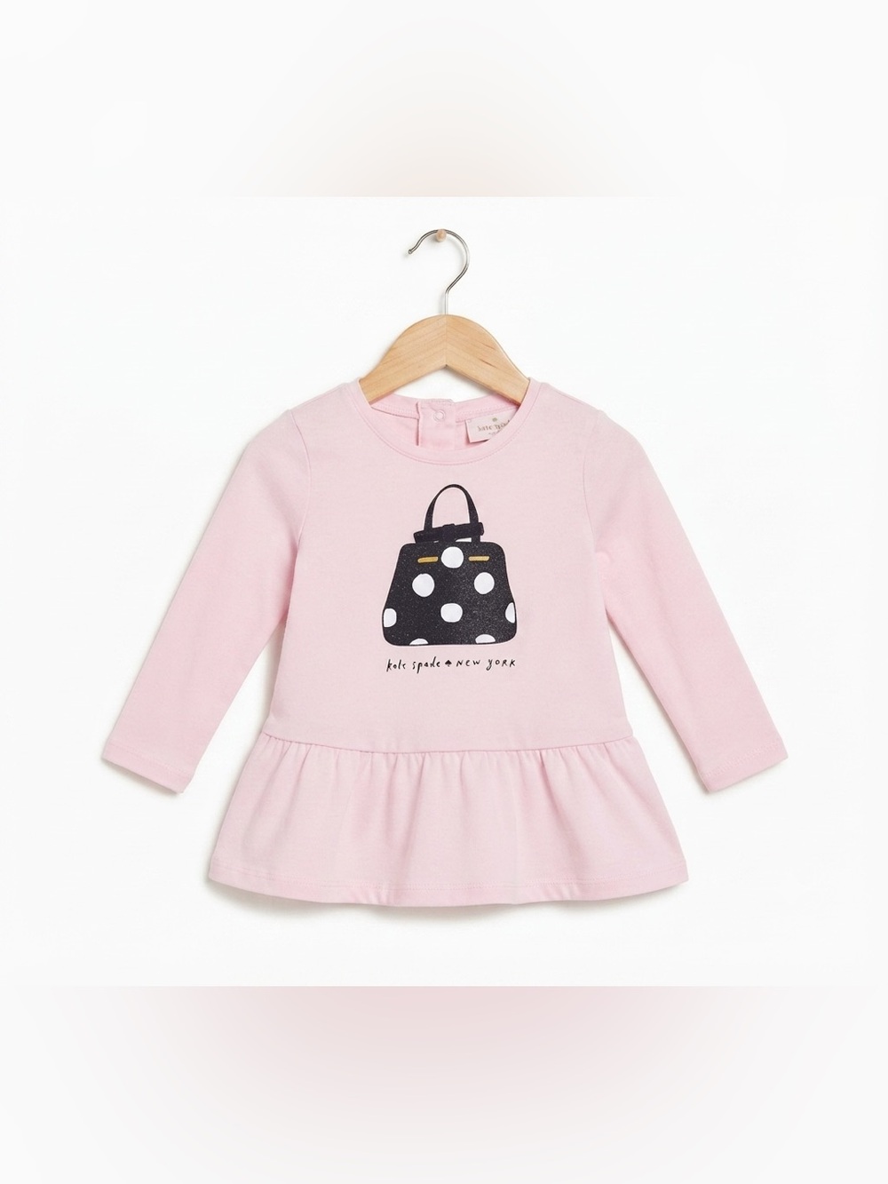 Kate Spade Toddler Girls Top Purse Ruffle Long Sleeve Pink 24 Months